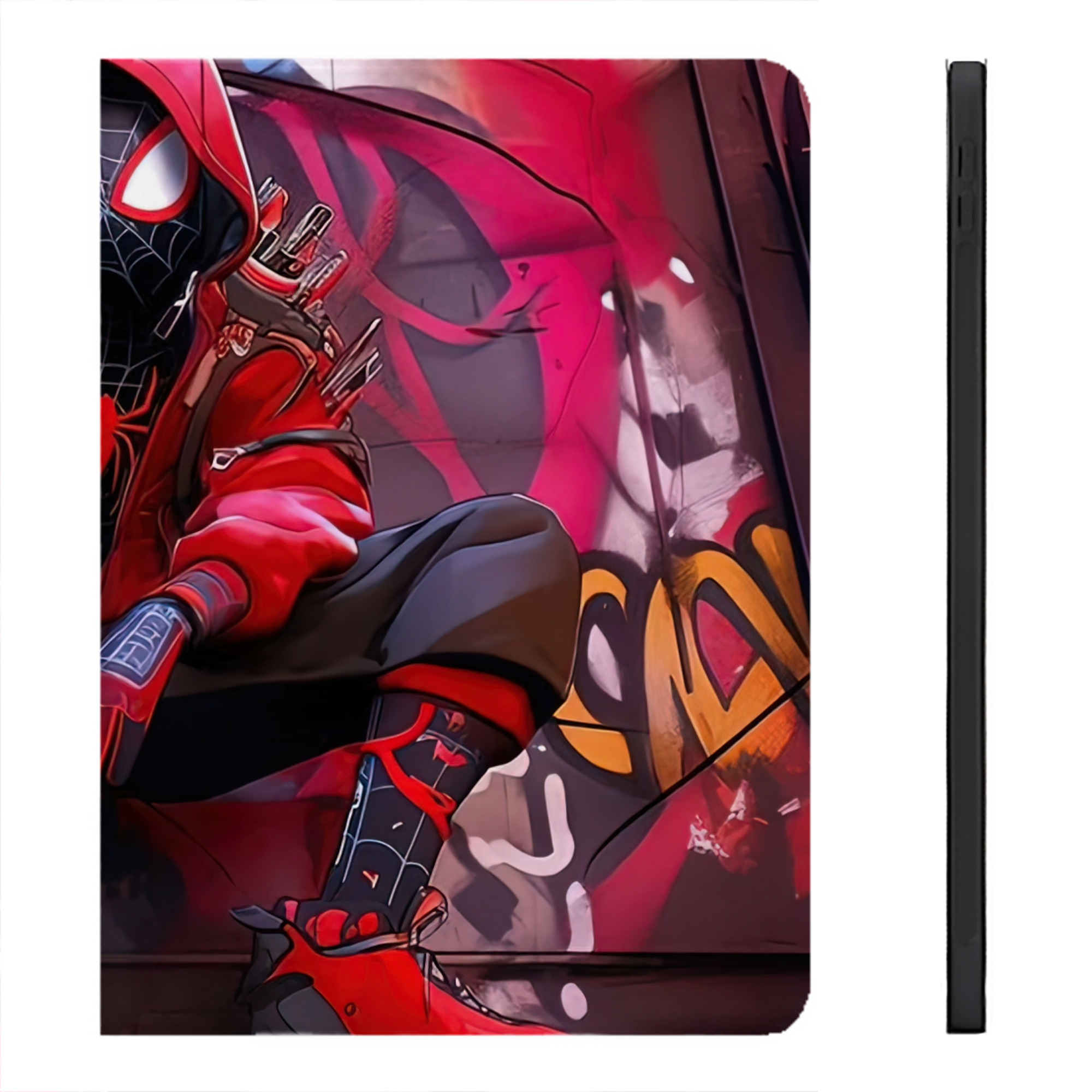 （画像用） Spider Man スパイダーマン IPadケース ペンホルダー付き ブックスタイルデザイン